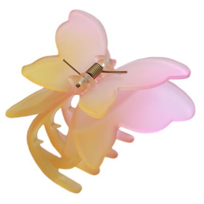 Hair clip butterfly pink orange