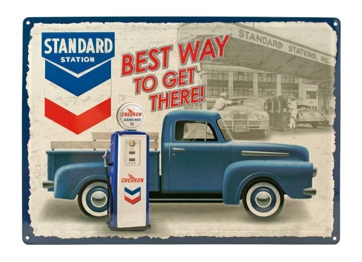 Blechschild Chevron - Standard Station: best way to get there