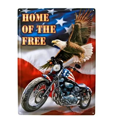 Achat Signe en étain, maison du motard américain libre, moto Eagle ...