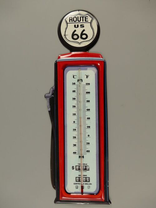 XL Blech Thermometer "Route 66"