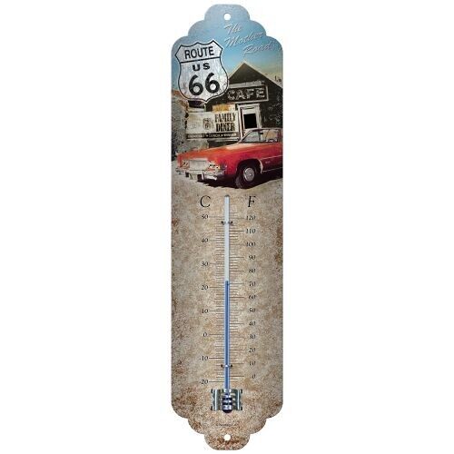 Blechthermometer Route 66 The Mother Road - Muscle Car