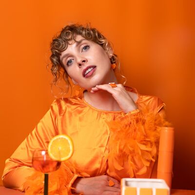 Orecchini Cerchio PICCOLI Cuore Orange Spritz
