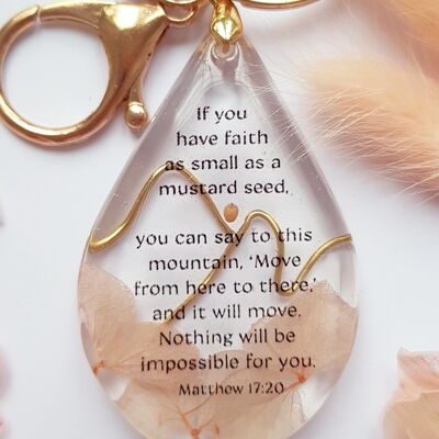 Bible Verse: Mustard Seed & Mountain - Resin Key-Chain