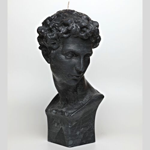 Big Black Hermes XL Greek God Head Candle - Roman Bust Figure - Gift, Deco, Trendy, Young & Christmas