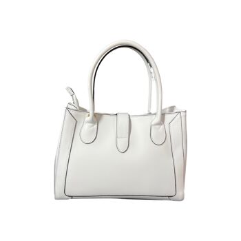 SAC PORTE EPAULE CUIR  SAFIANO CINZIA BLANC 2