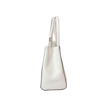 SAC PORTE EPAULE CUIR  SAFIANO CINZIA BLANC 3