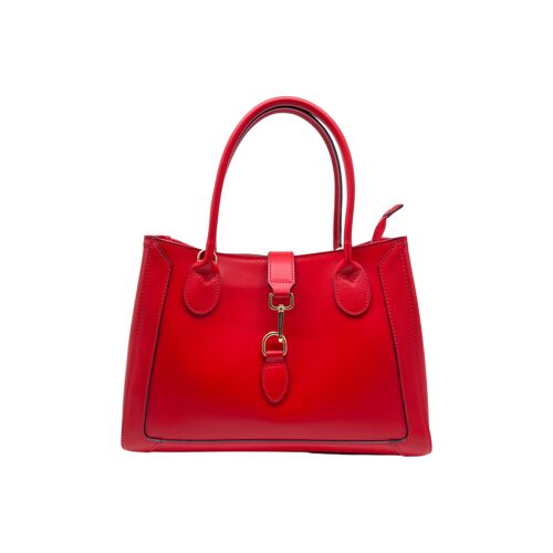 SAC PORTE EPAULE CUIR  SAFIANO CINZIA ROUGE