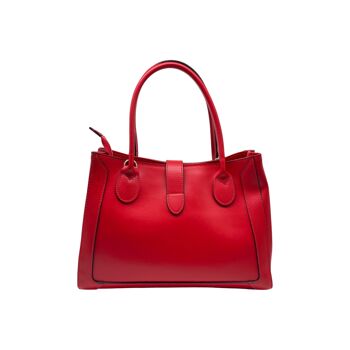 SAC PORTE EPAULE CUIR  SAFIANO CINZIA ROUGE 2