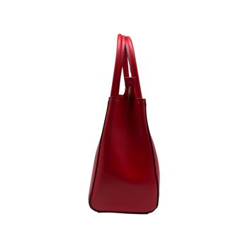 SAC PORTE EPAULE CUIR  SAFIANO CINZIA ROUGE 3