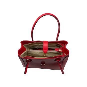 SAC PORTE EPAULE CUIR  SAFIANO CINZIA ROUGE 4