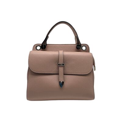 LAURAY NUDE GRAINED LEATHER HANDLE BAG