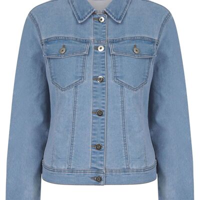 DENIM BLUE COTTON STRETCH DENIM JACKET