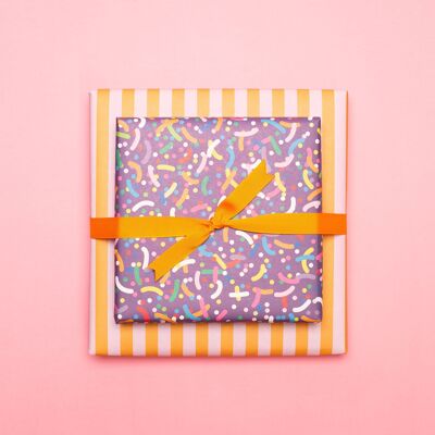 Sprinkles de papel de regalo para cumpleaños infantiles y matrículas escolares.