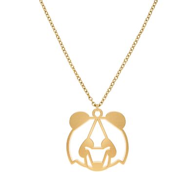 Fauna Panda Animal Necklace Gold or Silver Finish with Chain for Women, Men or Children, Resistant and Adjustable Made in France