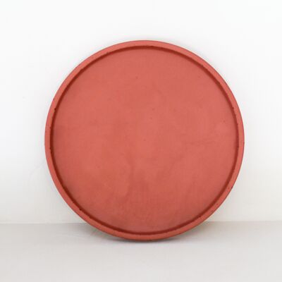 Red concrete tray