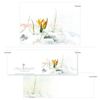 Carte pliante Crocus Winter Greetings - IMPRIMÉE À L'INTÉRIEUR avec enveloppe 3