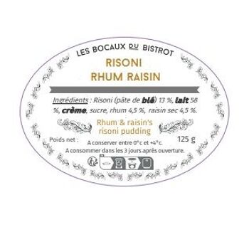 Risoni, Rhum raisin (bocal en verre / bocaux traditionnels) 1
