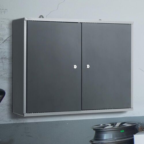 Livingandhome Heavy Duty Unit Garage Workshop Tool Cabinet File Storage Tall Cupboard 80*20*60cm