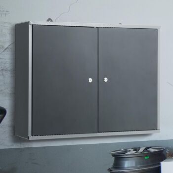 Livingandhome unité robuste Garage atelier armoire à outils rangement de fichiers armoire haute 80*20*60 cm 1