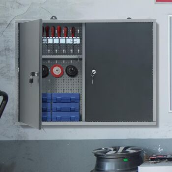 Livingandhome unité robuste Garage atelier armoire à outils rangement de fichiers armoire haute 80*20*60 cm 2