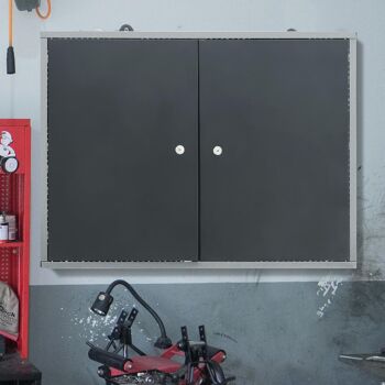 Livingandhome unité robuste Garage atelier armoire à outils rangement de fichiers armoire haute 80*20*60 cm 3