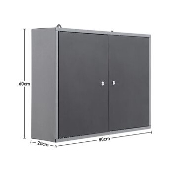 Livingandhome unité robuste Garage atelier armoire à outils rangement de fichiers armoire haute 80*20*60 cm 4