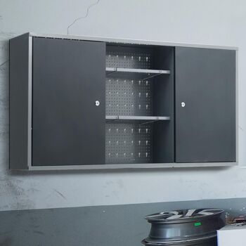 Livingandhome unité robuste Garage atelier armoire à outils rangement de fichiers armoire haute 120*20*60 cm 1
