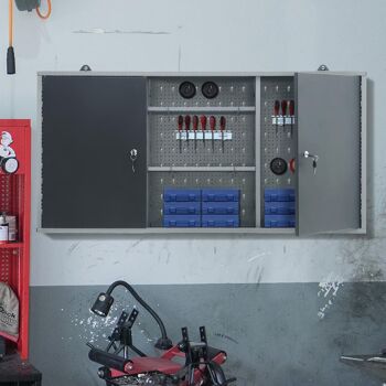 Livingandhome unité robuste Garage atelier armoire à outils rangement de fichiers armoire haute 120*20*60 cm 3