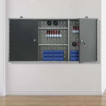 Livingandhome unité robuste Garage atelier armoire à outils rangement de fichiers armoire haute 120*20*60 cm 4