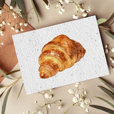 Carte postale à planter #64 "Croissant" Lot de 10