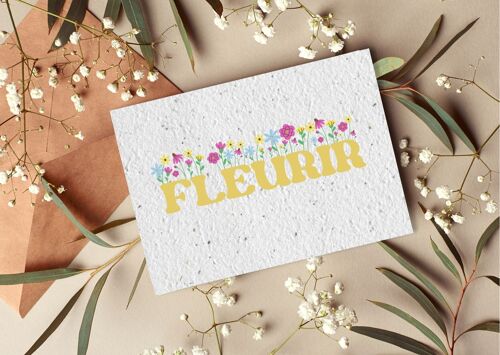 Carte postale à planter #29 "Fleurir floral" Lot de 10