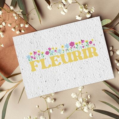 Carte postale à planter #29 "Fleurir floral" Lot de 10