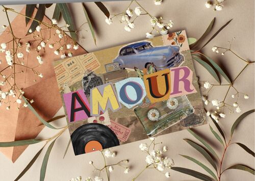 Carte postale à planter #33 "Amour vintage" Lot de 10