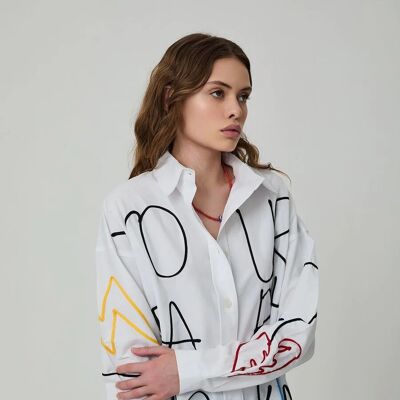 Oversized shirt with printed embroidery - BROKE
