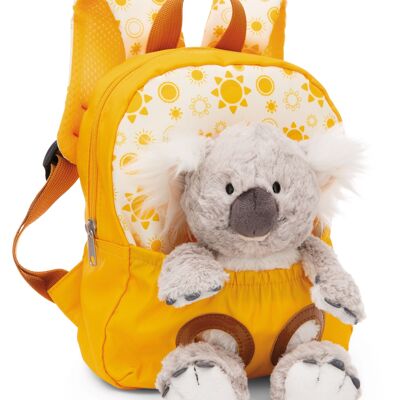 Rucksack mit Plüschtier 21x26cm Koala 25cm gelb