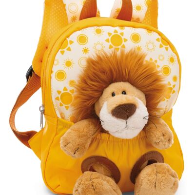 Backpack with plush toy 21x26cm lion 25cm yellow