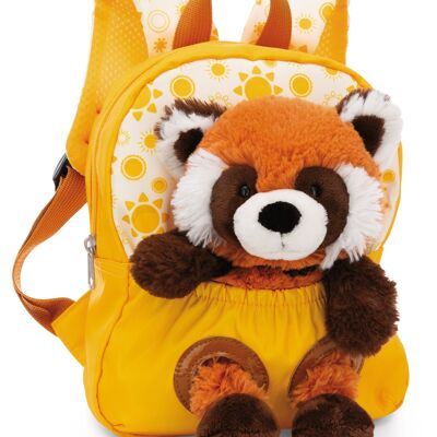 Mochila con peluche 21x26cm Panda Rojo 25cm amarillo