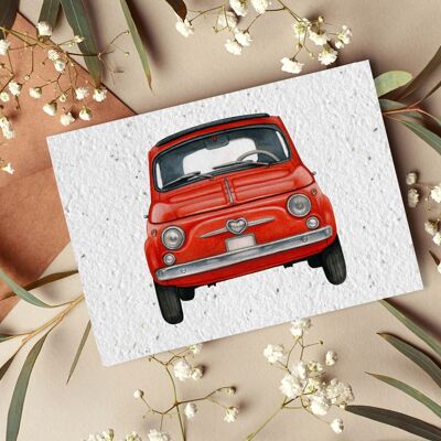 Postal para plantar #46 "Coche rojo" Set de 10