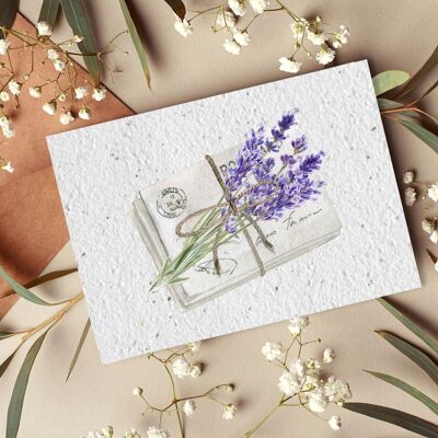 Cartolina per la pianta n. 53 "Lavender Journal" Set di 10