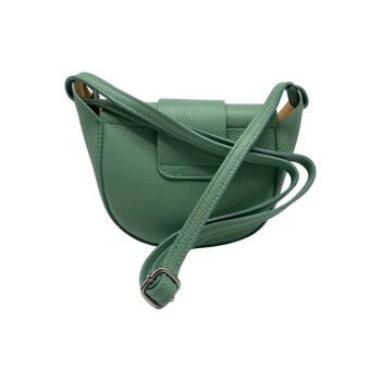 SAC BANDOULIERE CUIR GRAINE MARGOT VERT PASTEL 2