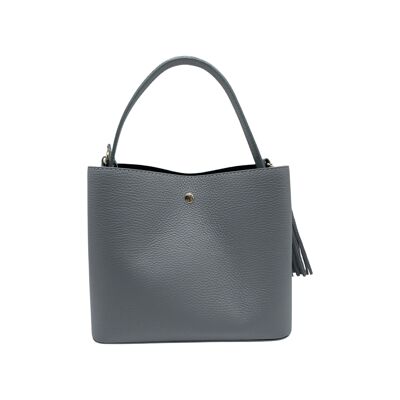 ELOISE G GRAIN LEDER BEUTELTASCHE HIMMELBLAU