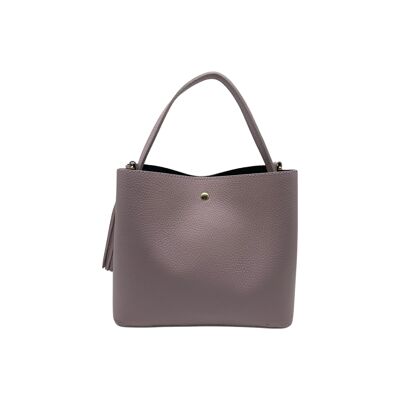 BOLSO BUCKET ELOISE G DE PIEL GRANULADA LAVANDA