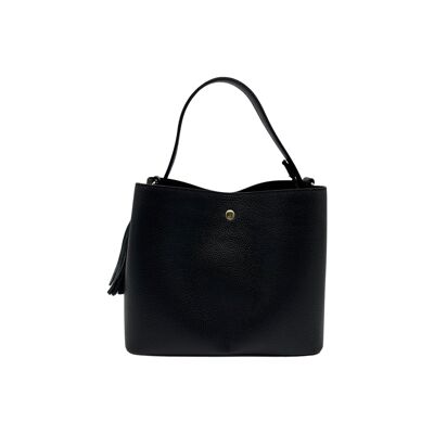 SAC SEAU CUIR GRAINE ELOISE G NOIR