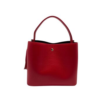 SAC SEAU CUIR GRAINE ELOISE G ROUGE 1