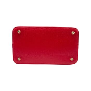 SAC SEAU CUIR GRAINE ELOISE G ROUGE 4