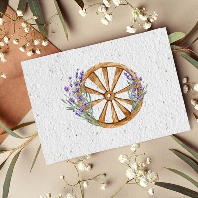 Postkarte zur Pflanze Nr. 51 „Lavendelrad“ 10er-Set