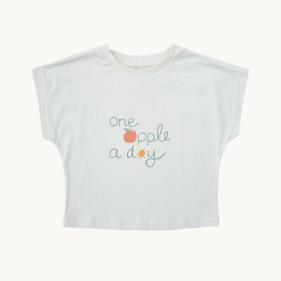 Kinder-/Baby-T-Shirt aus 100 % Baumwolle mit Apfelaufdruck OEKO-TEX