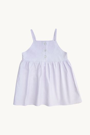 Robe d'été enfant / bébé 100% coton couleur lila lavande 1