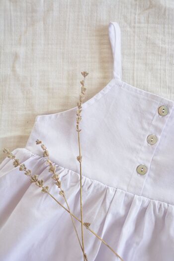Robe d'été enfant / bébé 100% coton couleur lila lavande 3