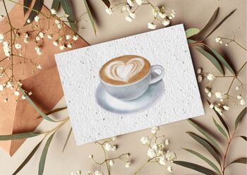 Carte postale à planter #60 "Café crème" Lot de 10 1